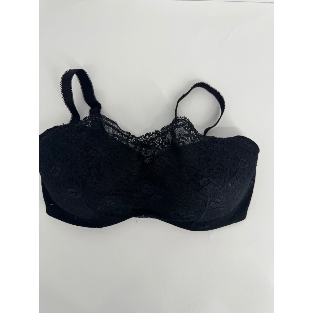 Le Mystere Cambria Full Fit Lace Bra Black Underwire Womens Sz 32D